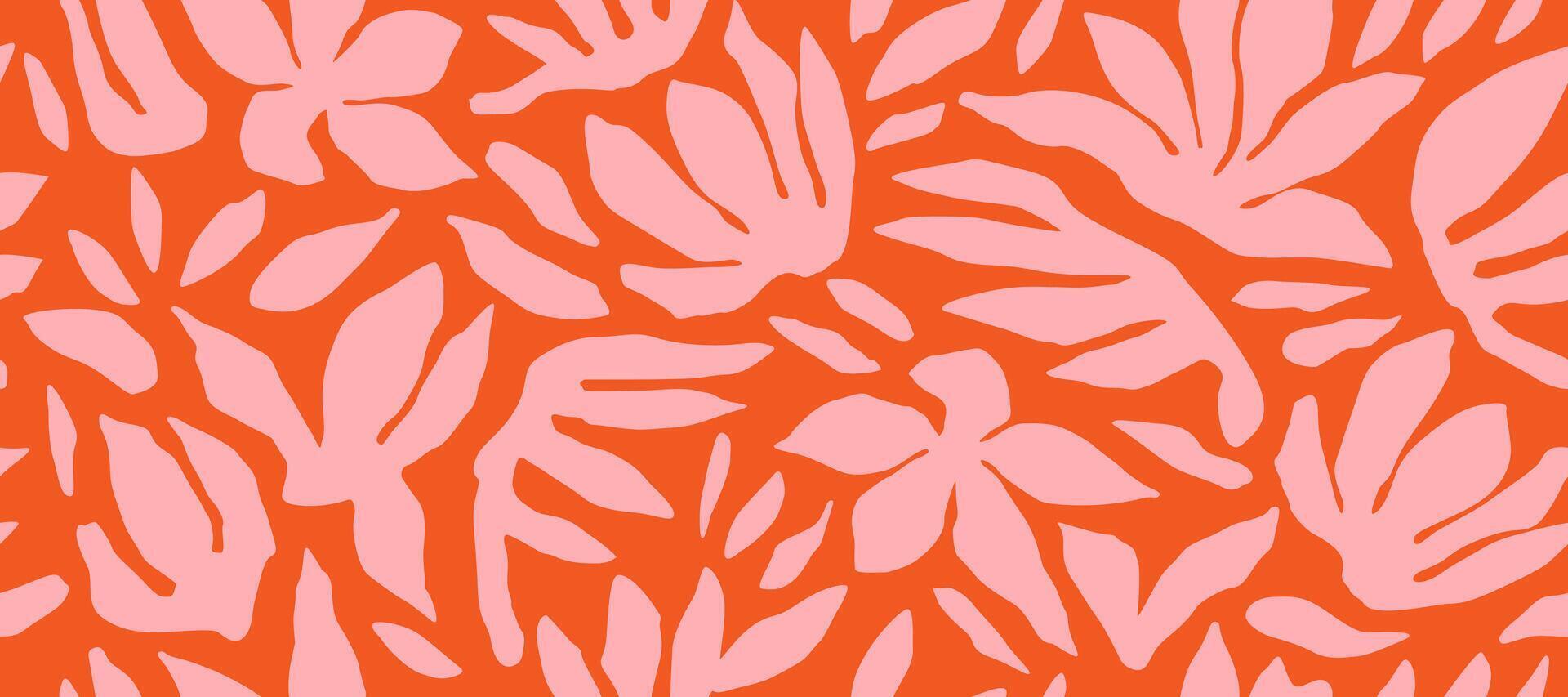 mano dibujado tropical sin costura patrón, fiesta y verano tiempo, vistoso estilo, natural adornos para textil, tela, pared arte, fondo de pantalla, póster y decoración antecedentes. vector