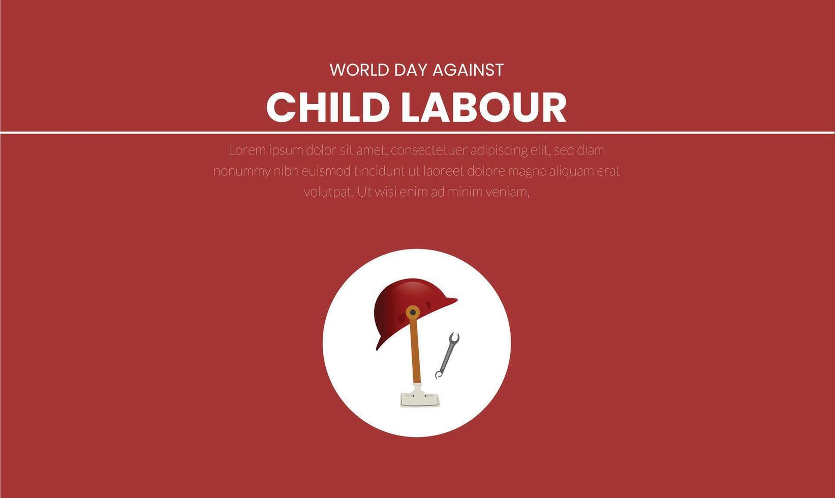 World day against Child Labor. Let's bring child labor down. Kids working on one side and on another side kids win the cup vector
