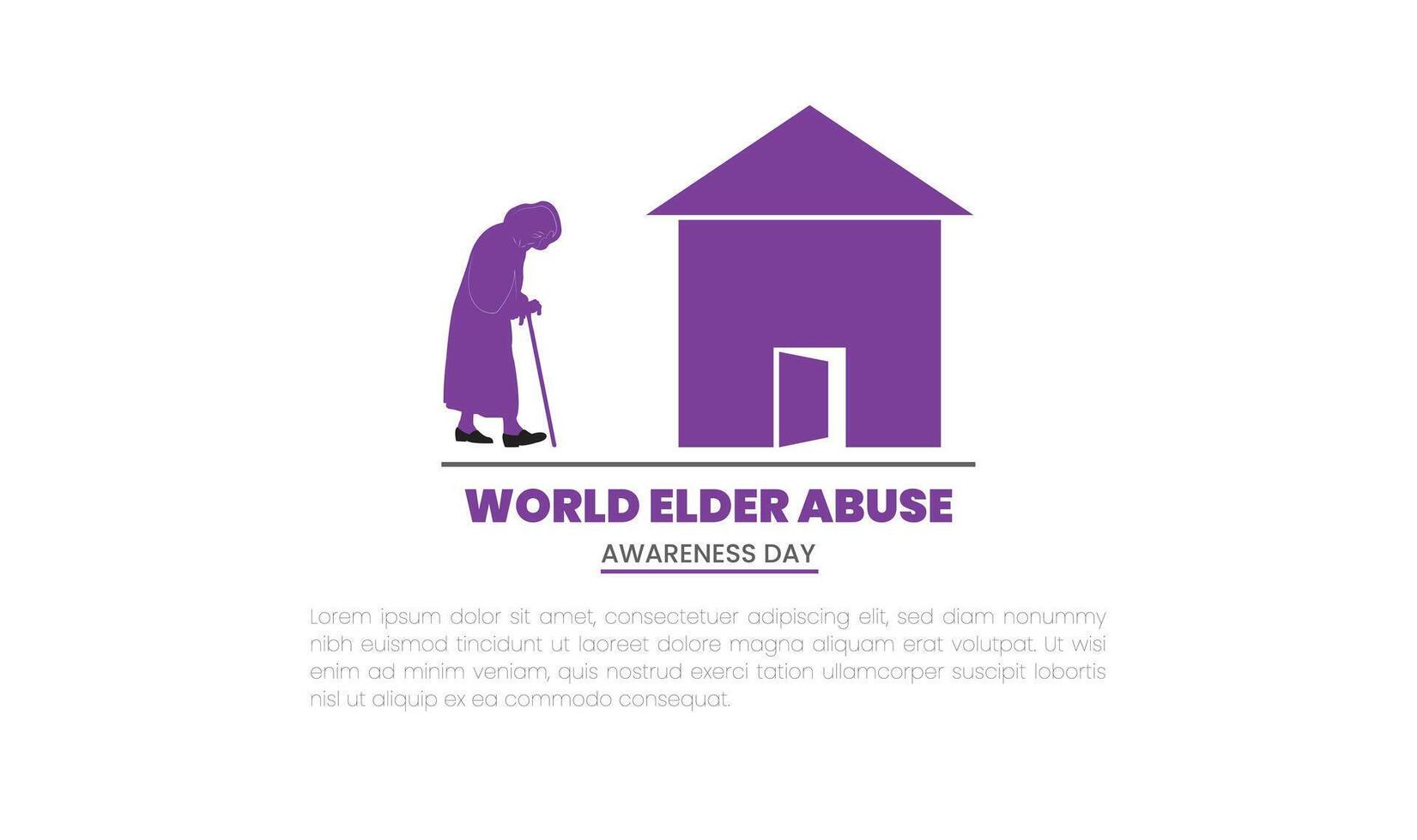 World Elder Abuse Awareness Day background or banner design template. vector