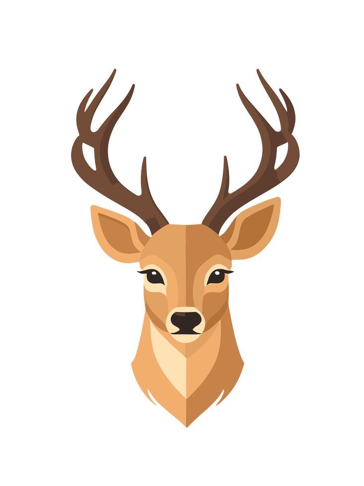 Deer, raindeer. Flat illustration. Isolated on white background vector