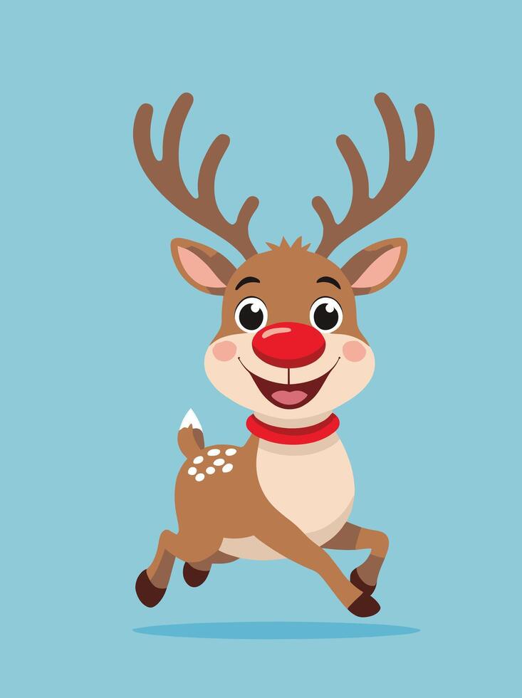 Deer, raindeer. Flat illustration. Isolated on white background vector