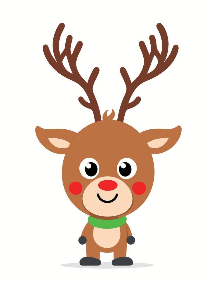 Deer, raindeer. Flat illustration. Isolated on white background vector