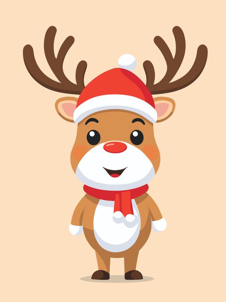 Deer, raindeer. Flat illustration. Isolated on white background vector