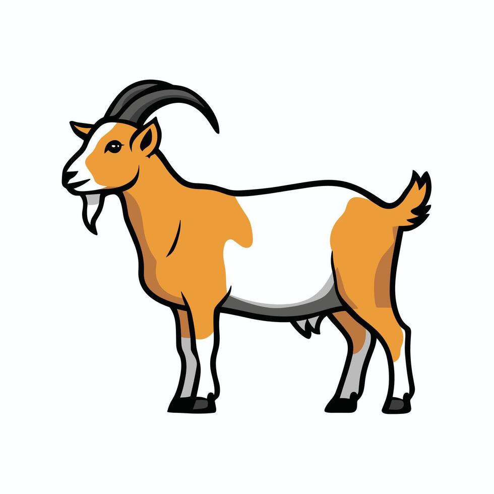 A white goat cartoon character illustration vector