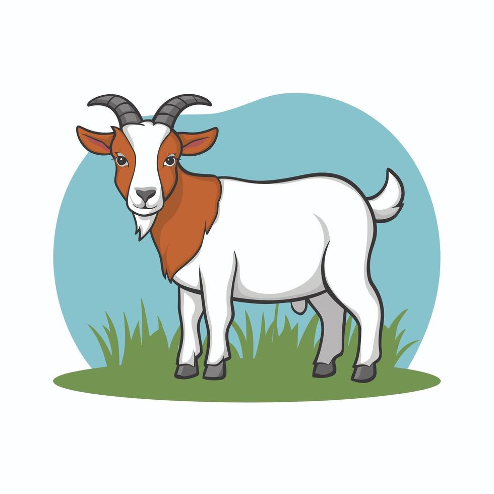 A white goat cartoon character illustration vector