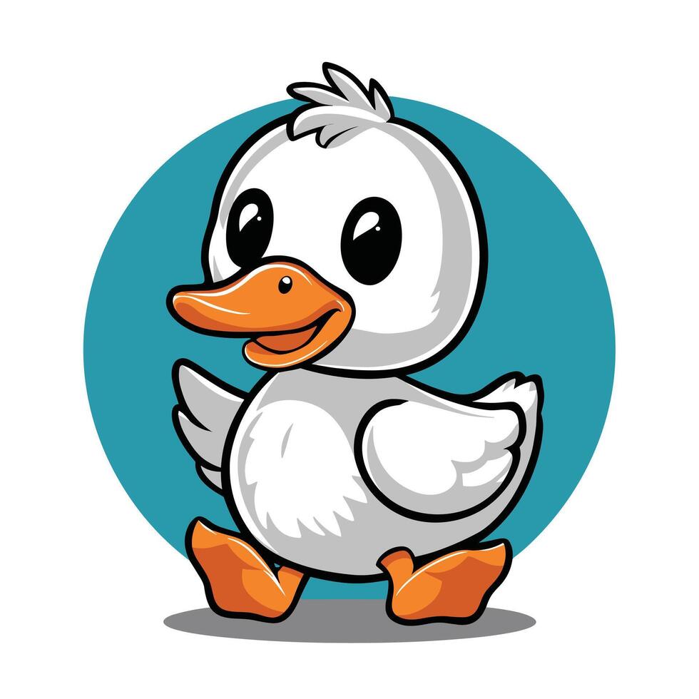 Cute duck isolated on white background, collection of birds, illustration of mallard, domestic and mandarin ducks vector