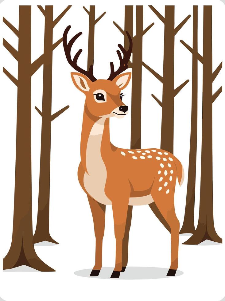 Deer, raindeer. Flat illustration. Isolated on white background vector