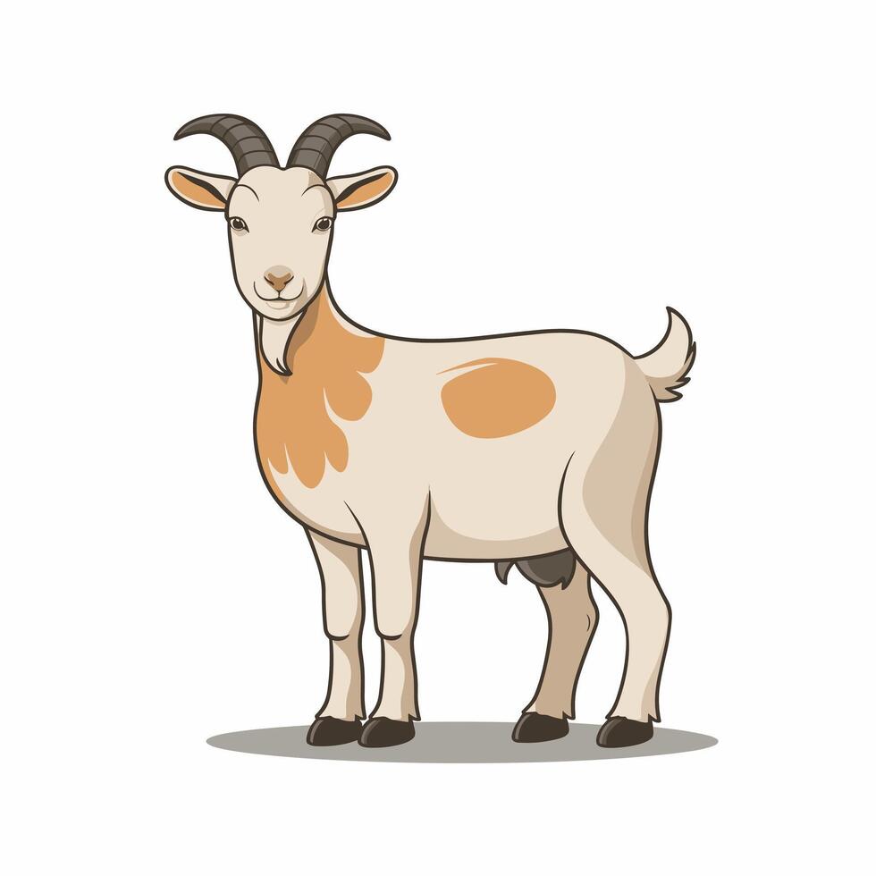 A white goat cartoon character illustration vector