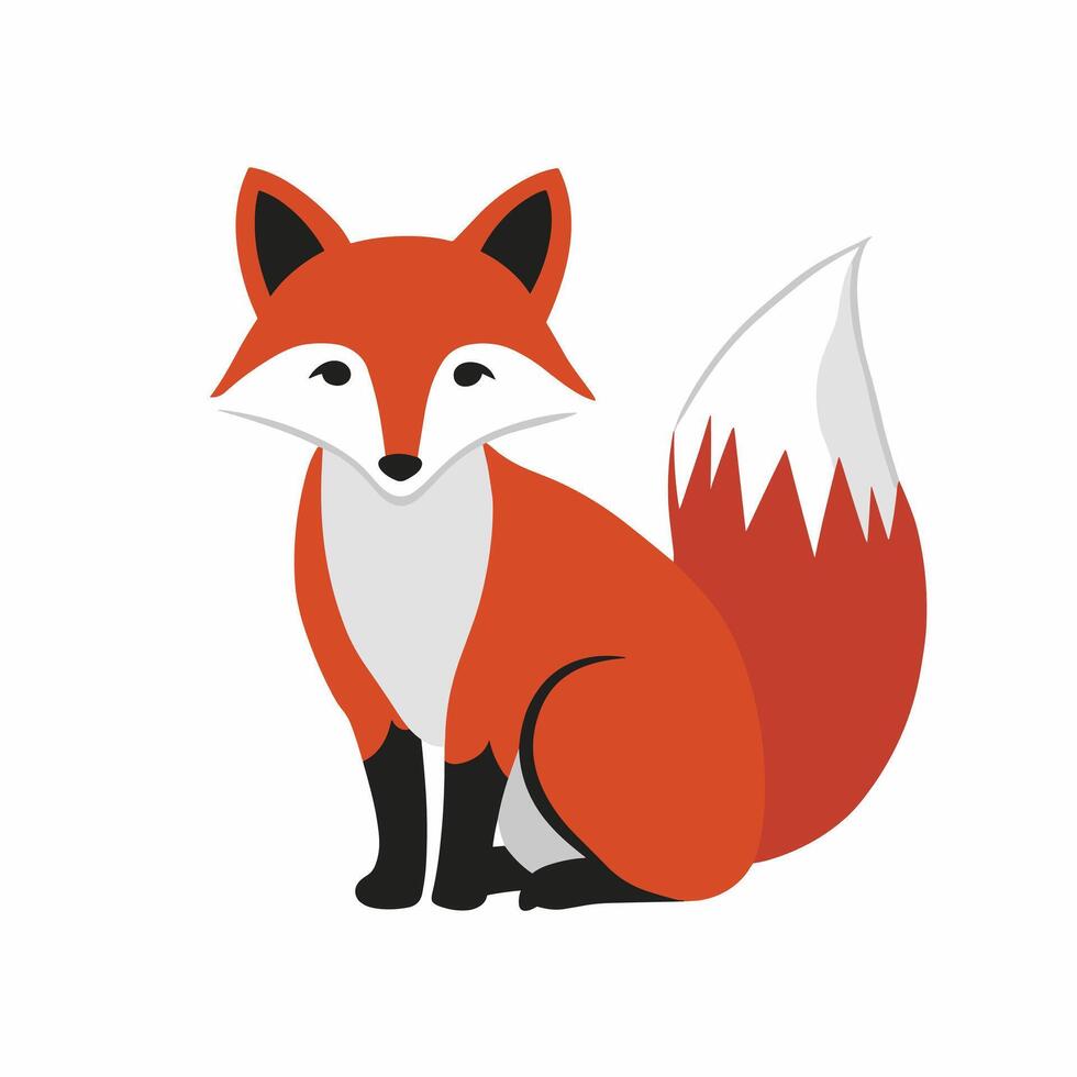 Cute cartoon fox. Funny red fox collection. Emotion little animal. Cartoon animal character design. Flat illustration isolated on white background. vector