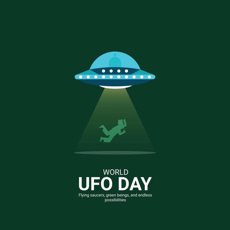 World ufo day creative ads.World ufo day design, july 2, illustration on night galaxy gradient color background design vector