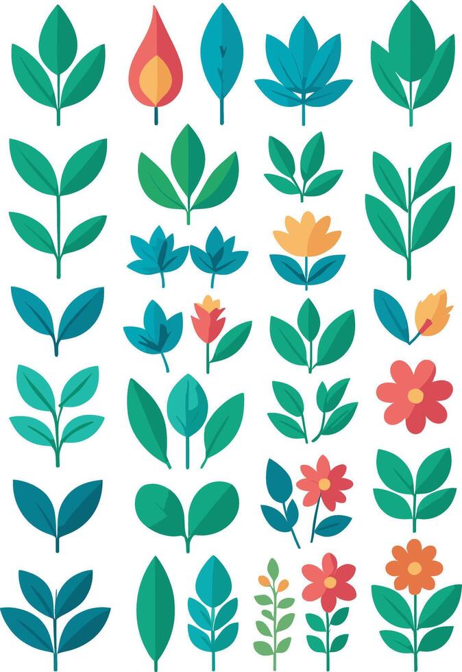 House plants home decor illustration set. Cartoon potted green plants flowers collection, houseplants in clay pot, hanging decorative vector