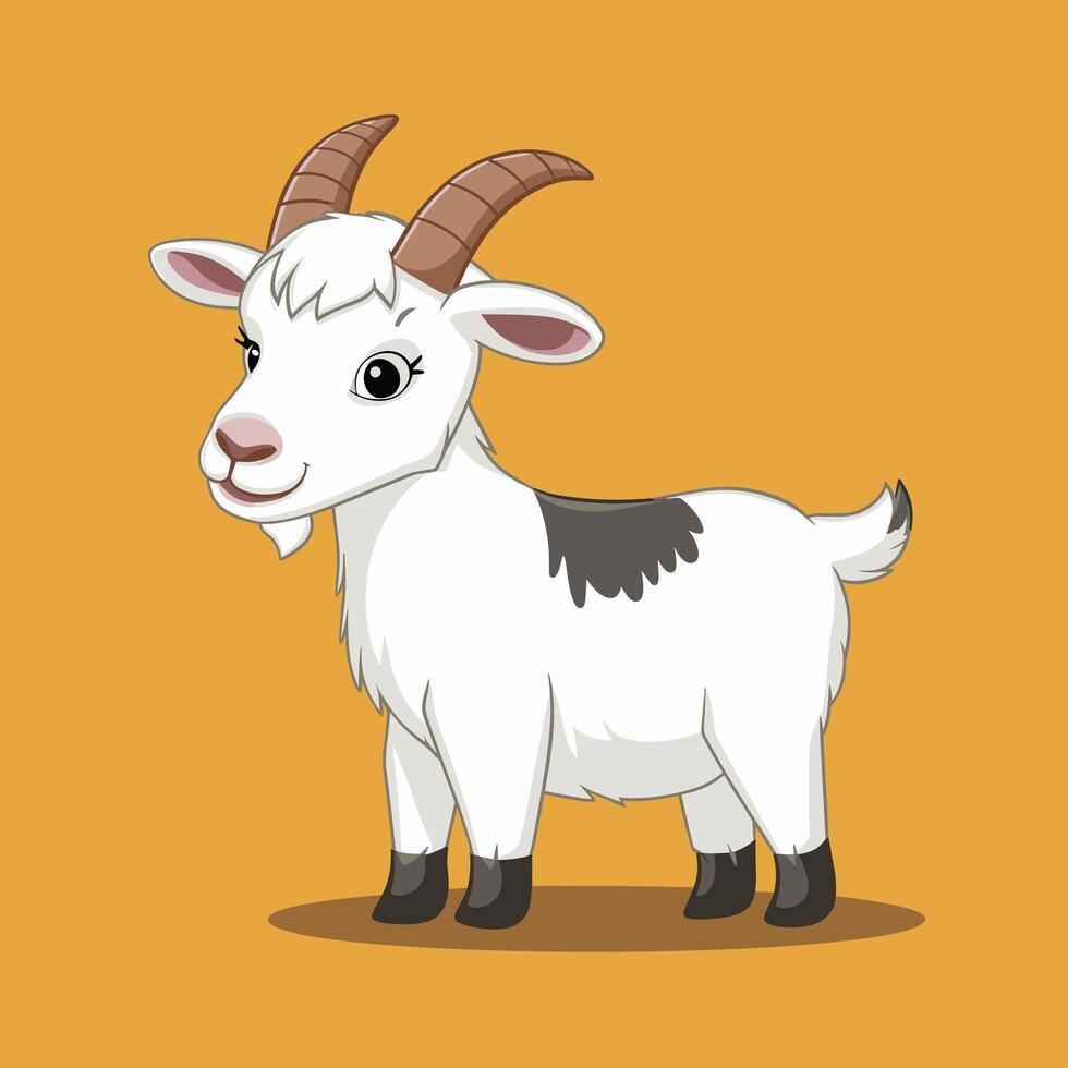 A white goat cartoon character illustration vector