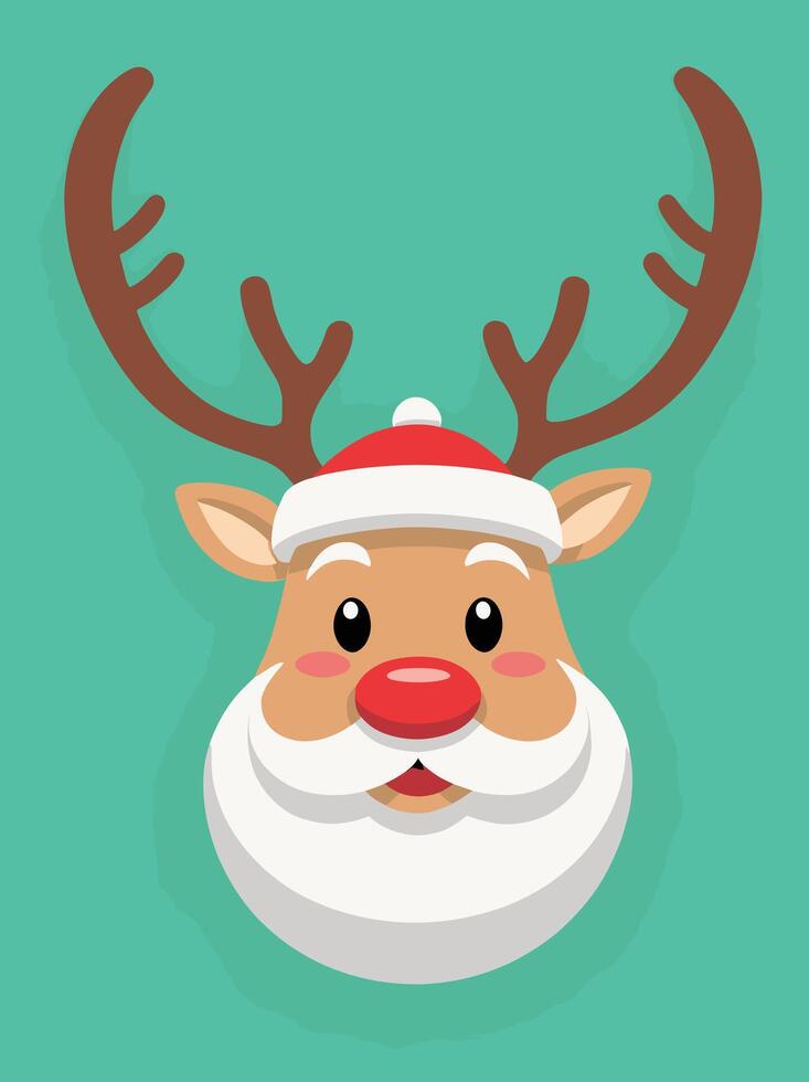 Deer, raindeer. Flat illustration. Isolated on white background vector