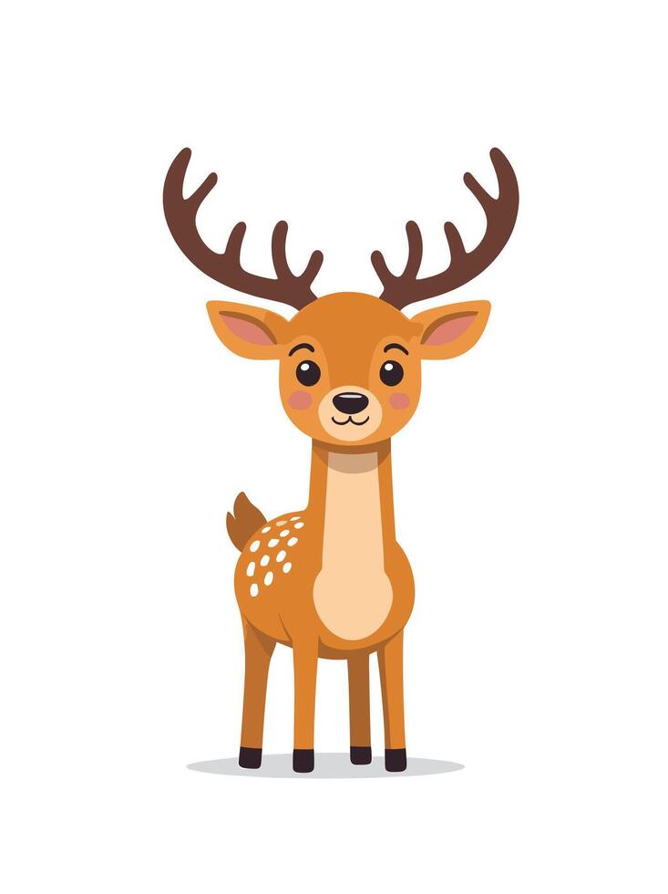 Deer, raindeer. Flat illustration. Isolated on white background vector