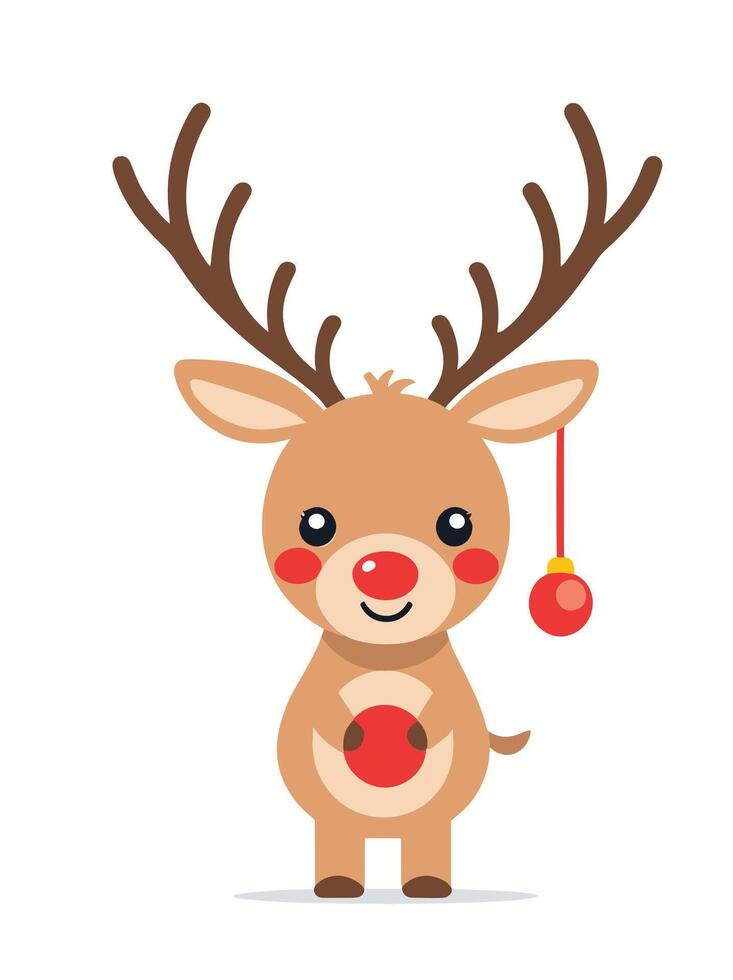 Deer, raindeer. Flat illustration. Isolated on white background vector