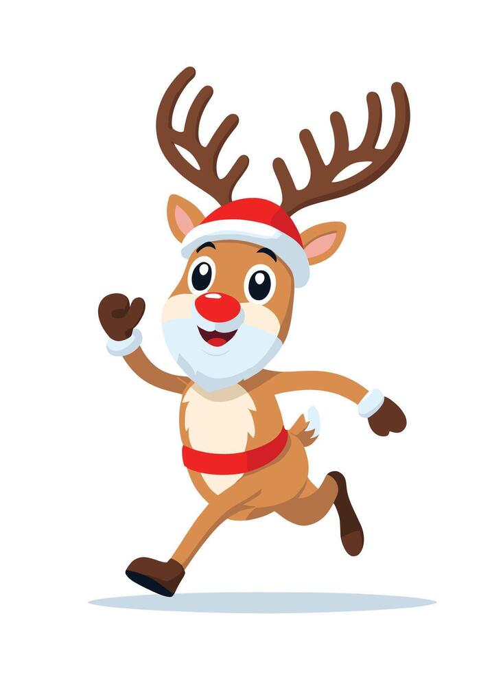 Deer, raindeer. Flat illustration. Isolated on white background vector