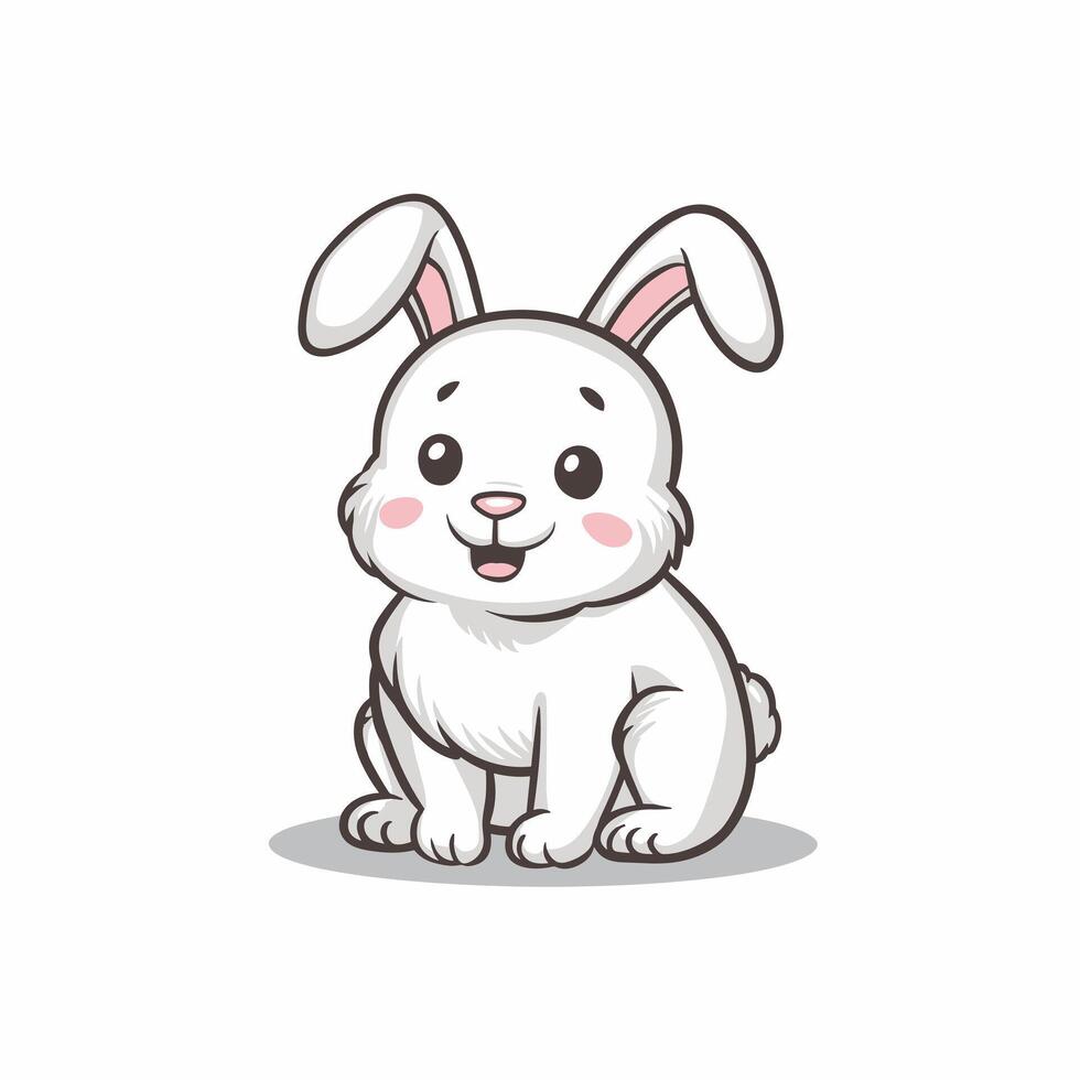 linda dibujos animados conejos gracioso peludo gris liebres, Pascua de Resurrección conejitos de pie, sesión, correr, saltando, durmiendo. conjunto de plano dibujos animados ilustraciones aislado en blanco antecedentes vector