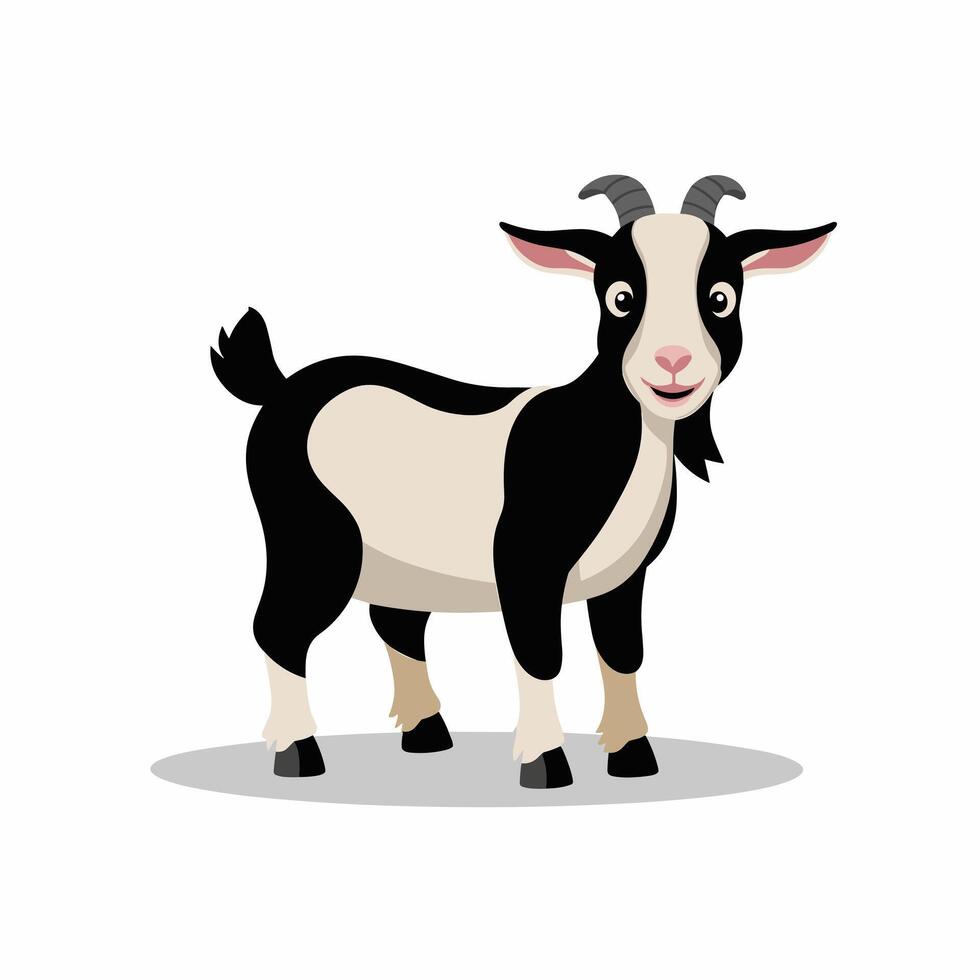 A white goat cartoon character illustration vector