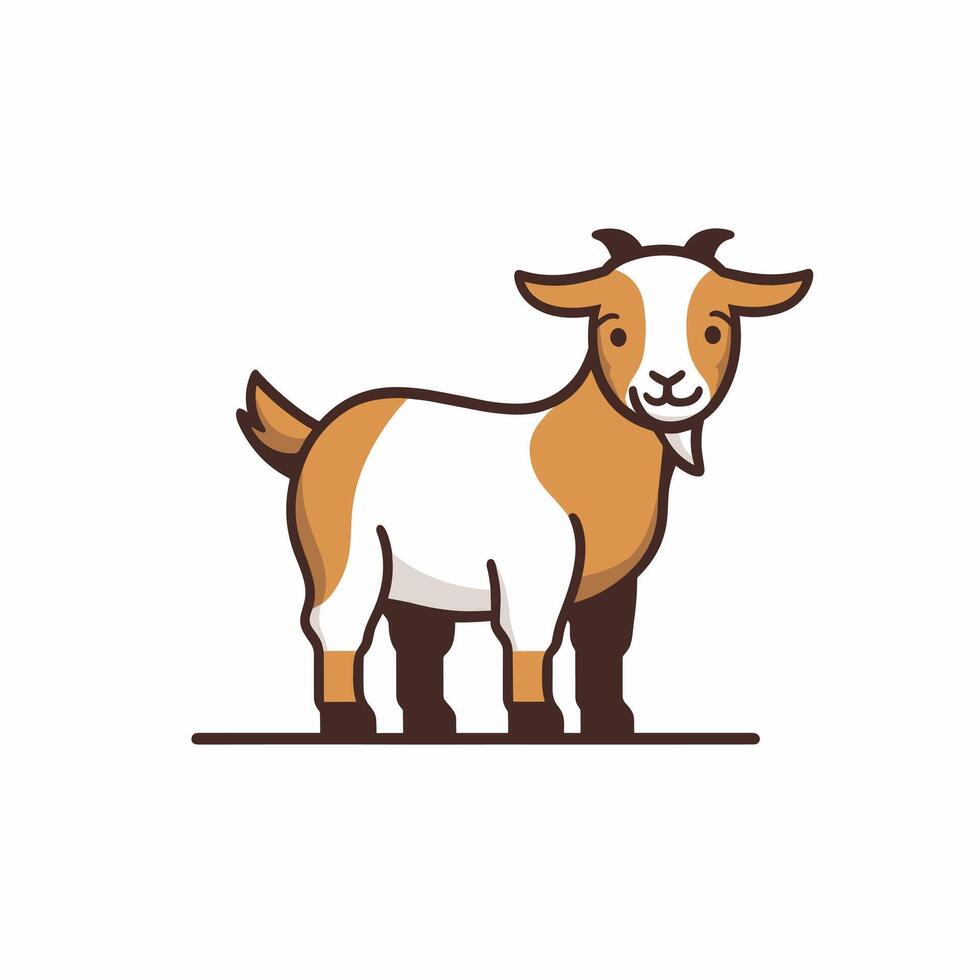 A white goat cartoon character illustration vector