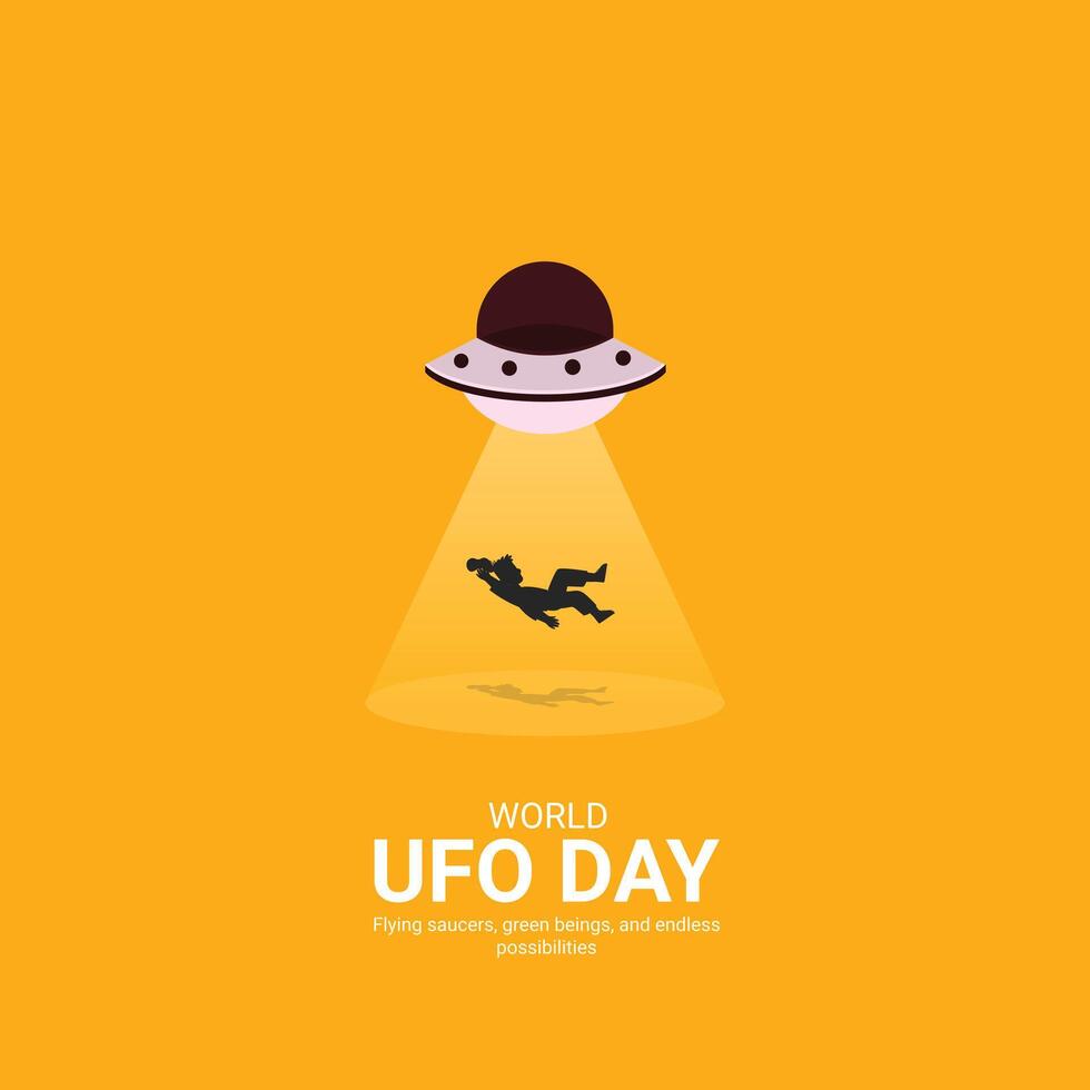 World ufo day creative ads.World ufo day design, july 2, illustration on night galaxy gradient color background design vector