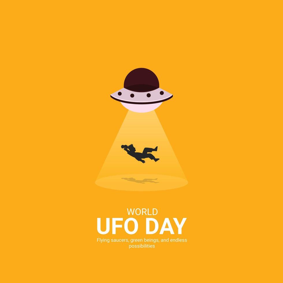 World ufo day creative ads.World ufo day design, july 2, illustration on night galaxy gradient color background design vector