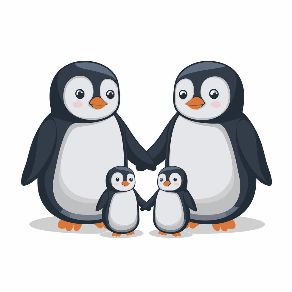 un pingüino pájaro linda contento dibujos animados fauna silvestre mascota personaje blanco antecedentes vector