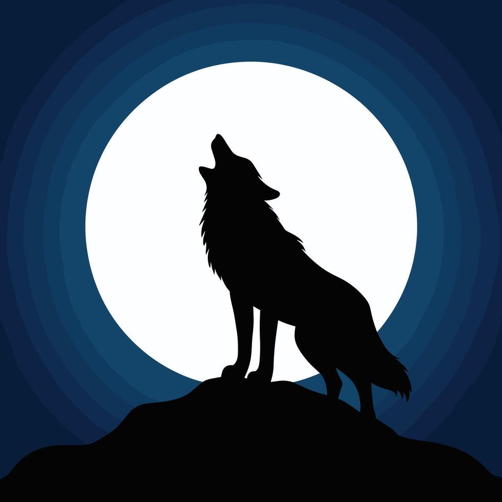 Wolf , printable collection, howling wolf, three wolves on rock, wild animal, courage and bravery symbol, icon drawing black, white background vector