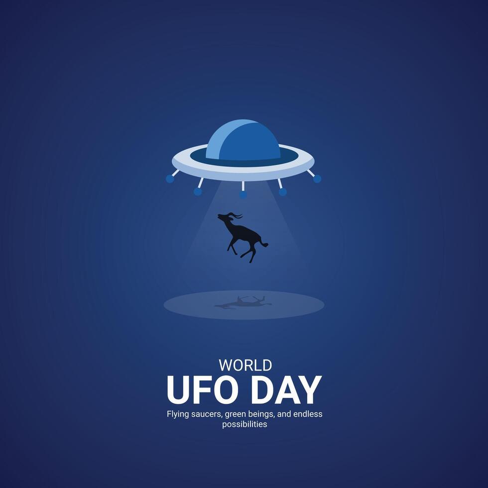 World ufo day creative ads.World ufo day design, july 2, illustration on night galaxy gradient color background design vector