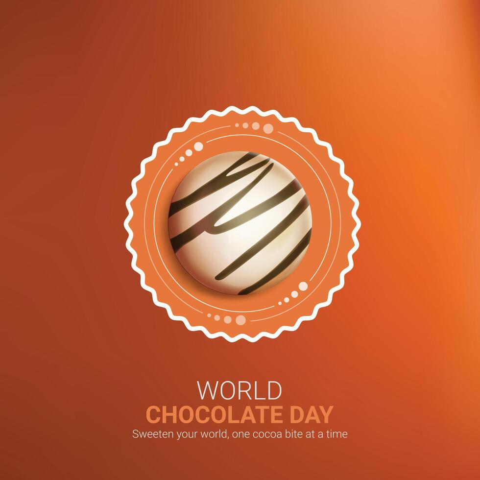 World Chocolate Day Creative ads design. World Chocolate Day, July 7, Chocolate Background 3d Illustration. vector