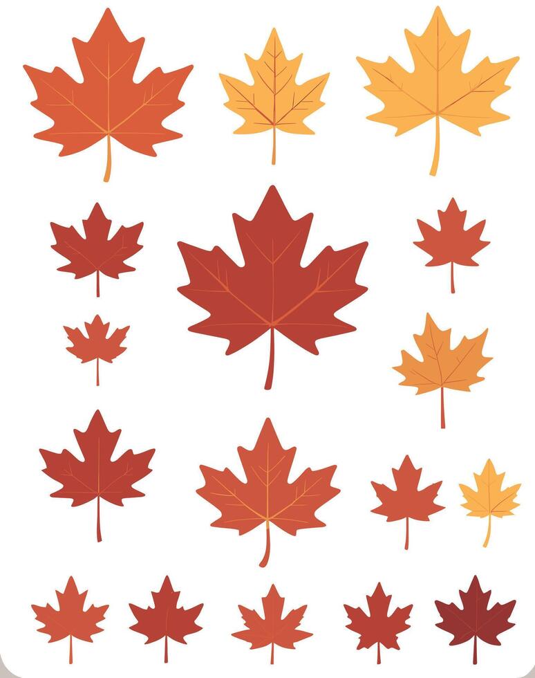 maple leaf silhouettes on the white background vector