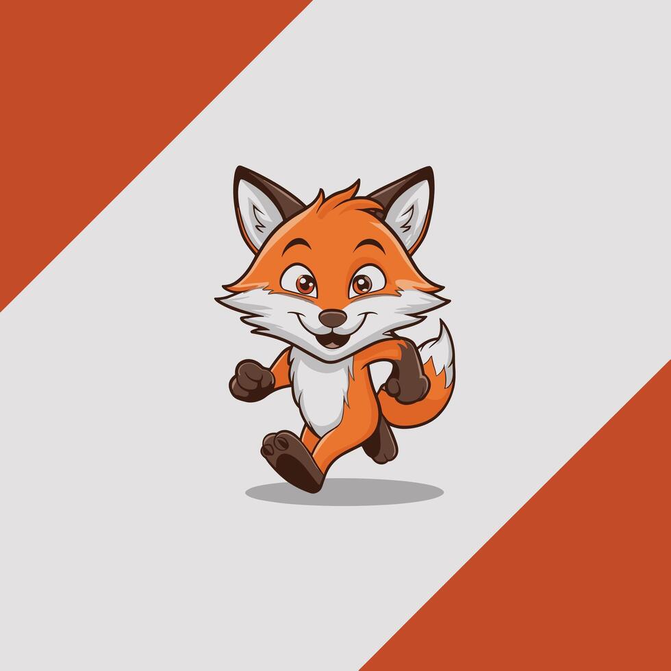 Cute cartoon fox. Funny red fox collection. Emotion little animal. Cartoon animal character design. Flat illustration isolated on white background. vector