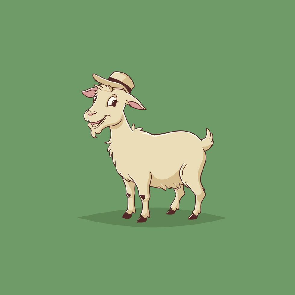 A white goat cartoon character illustration vector