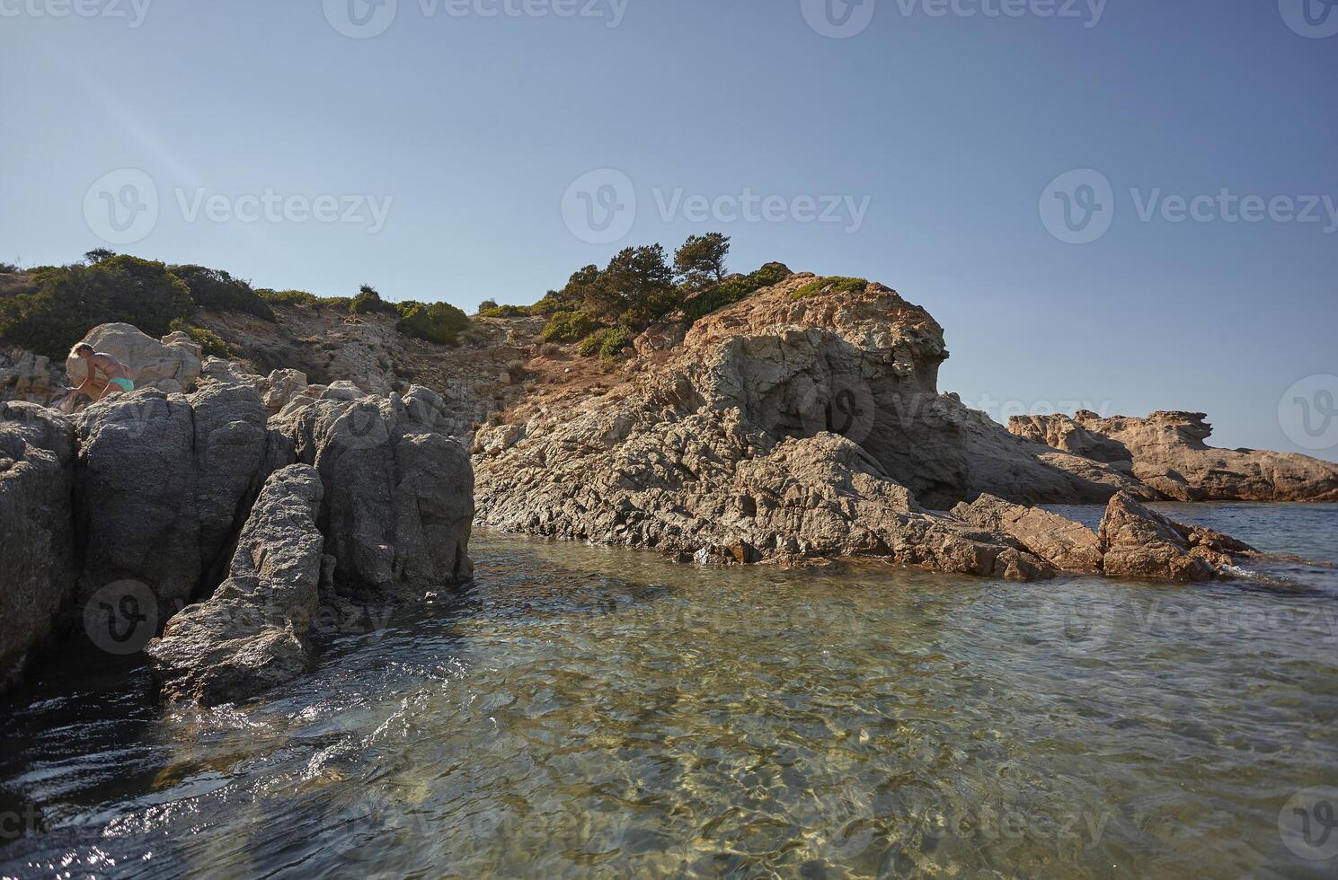 Natural inlet between sea and rock. photo