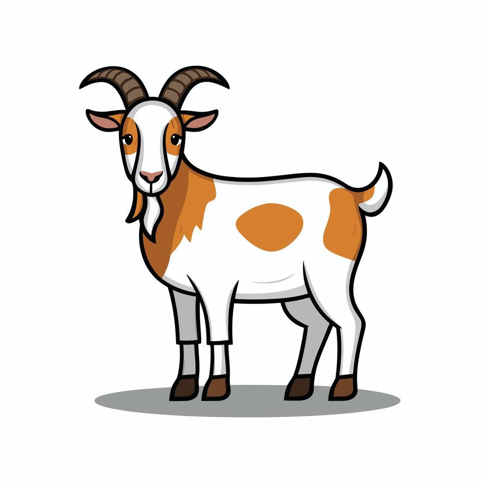 A white goat cartoon character illustration vector