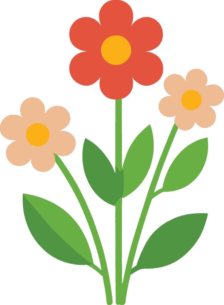 sencillo resumen mano dibujado varios formas y plano flor. naturaleza flores y hojas ilustración en blanco antecedentes vector