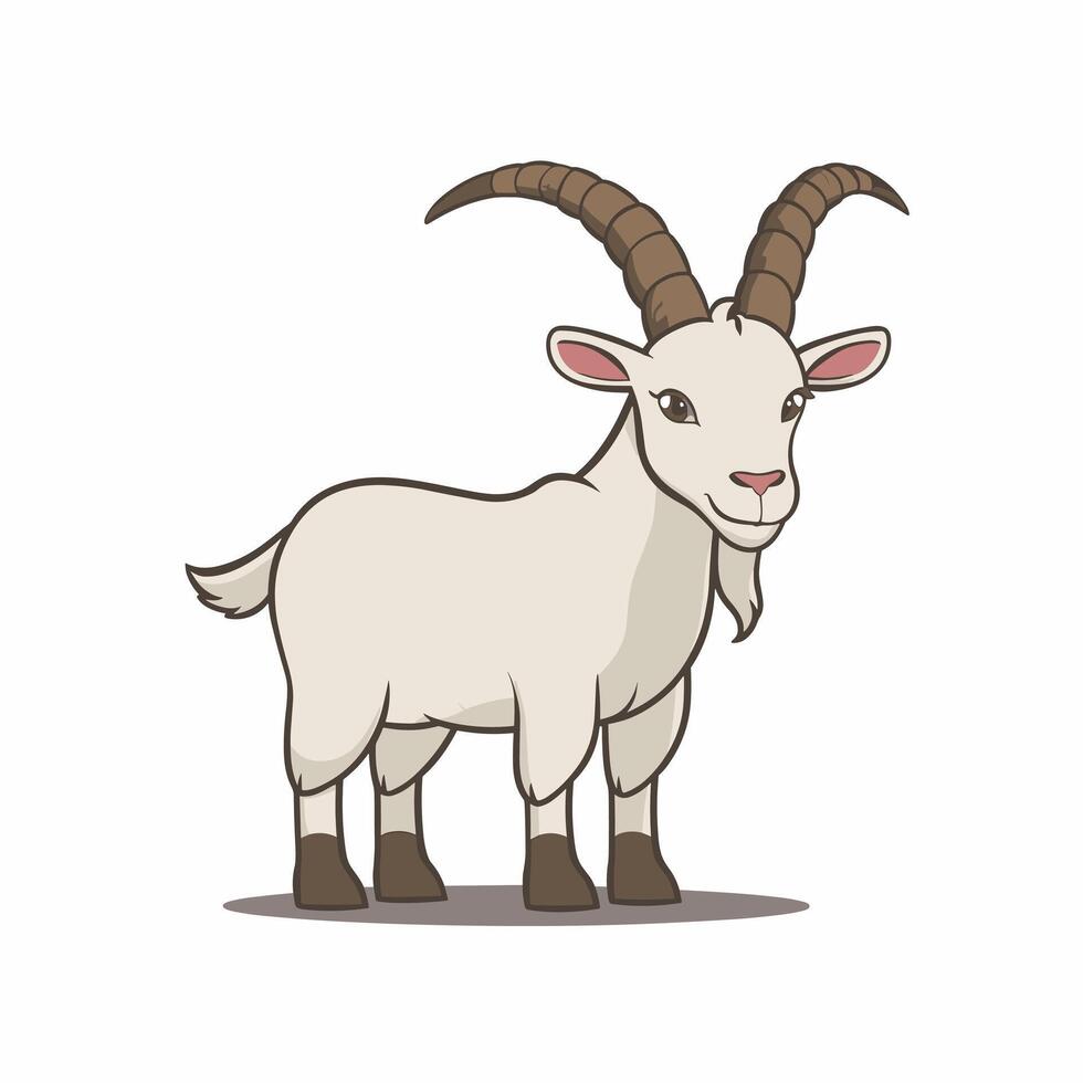 A white goat cartoon character illustration vector