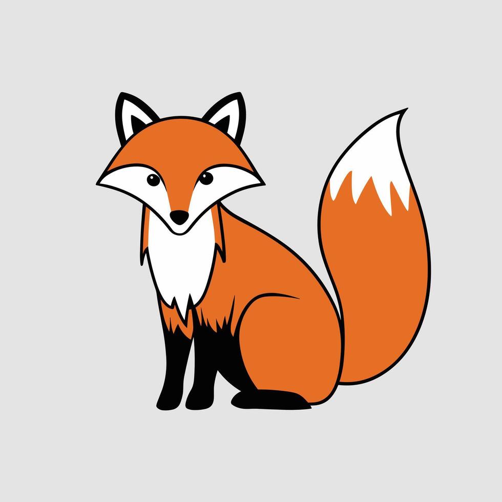 Cute cartoon fox. Funny red fox collection. Emotion little animal. Cartoon animal character design. Flat illustration isolated on white background. vector