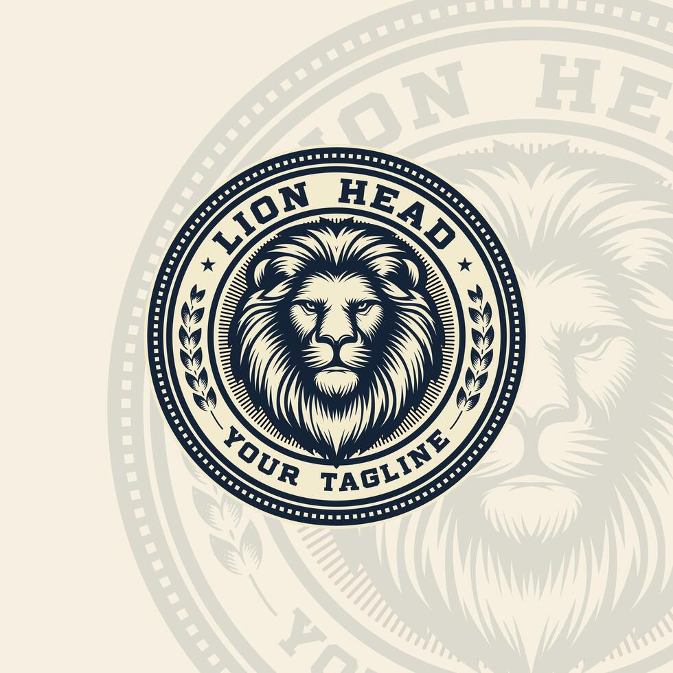 león cabeza, logo plantilla, diseño inspiración vector
