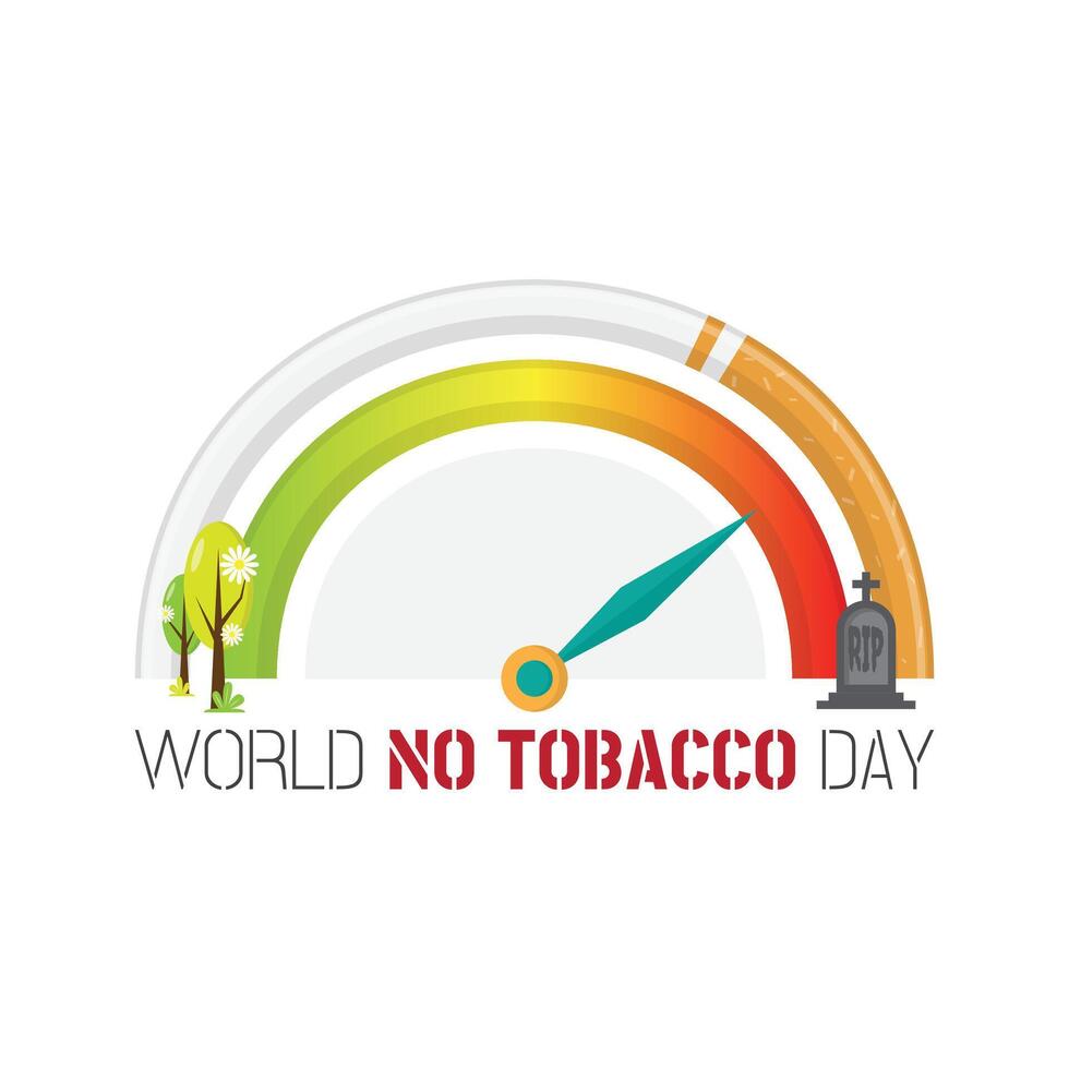 World No Tobacco Day poster with life meter vector