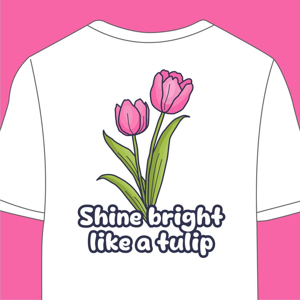 diseño t camisa tulipanes flores... vector
