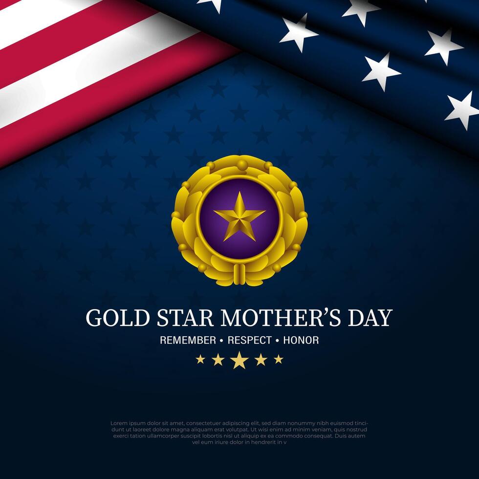 Gold star mothers day background illustration vector