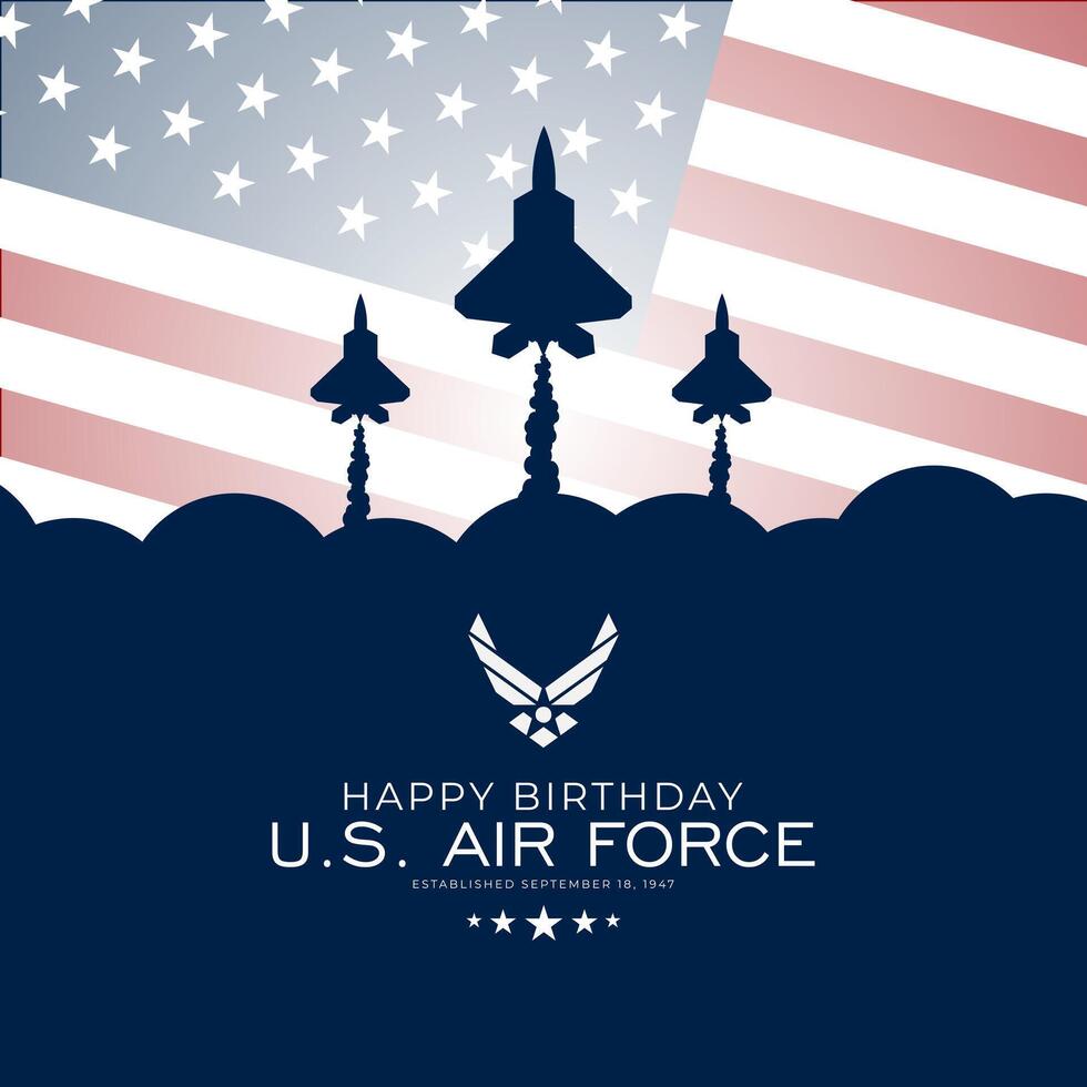 US Air Force Birthday September 18th Background Illustration vector