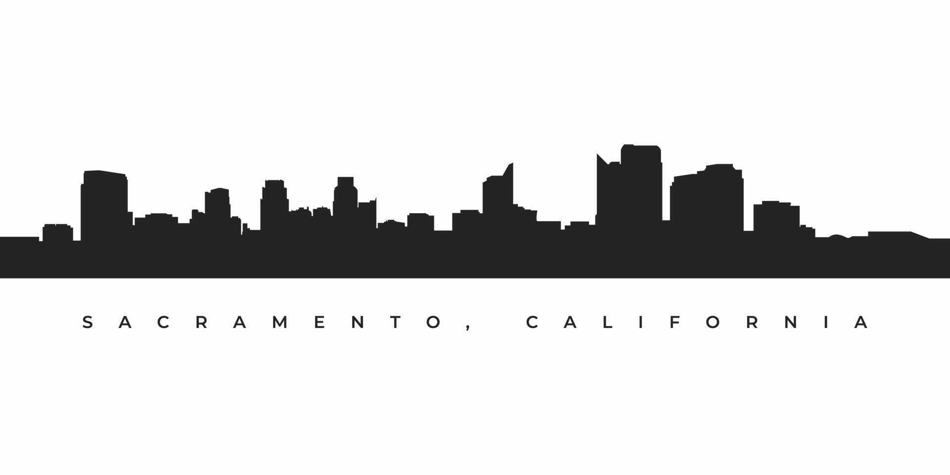 Sacramento city skyline silhouette illustration vector
