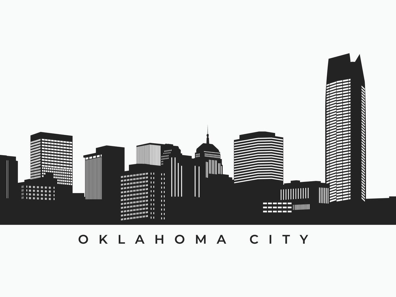 Oklahoma ciudad horizonte silueta ilustración vector
