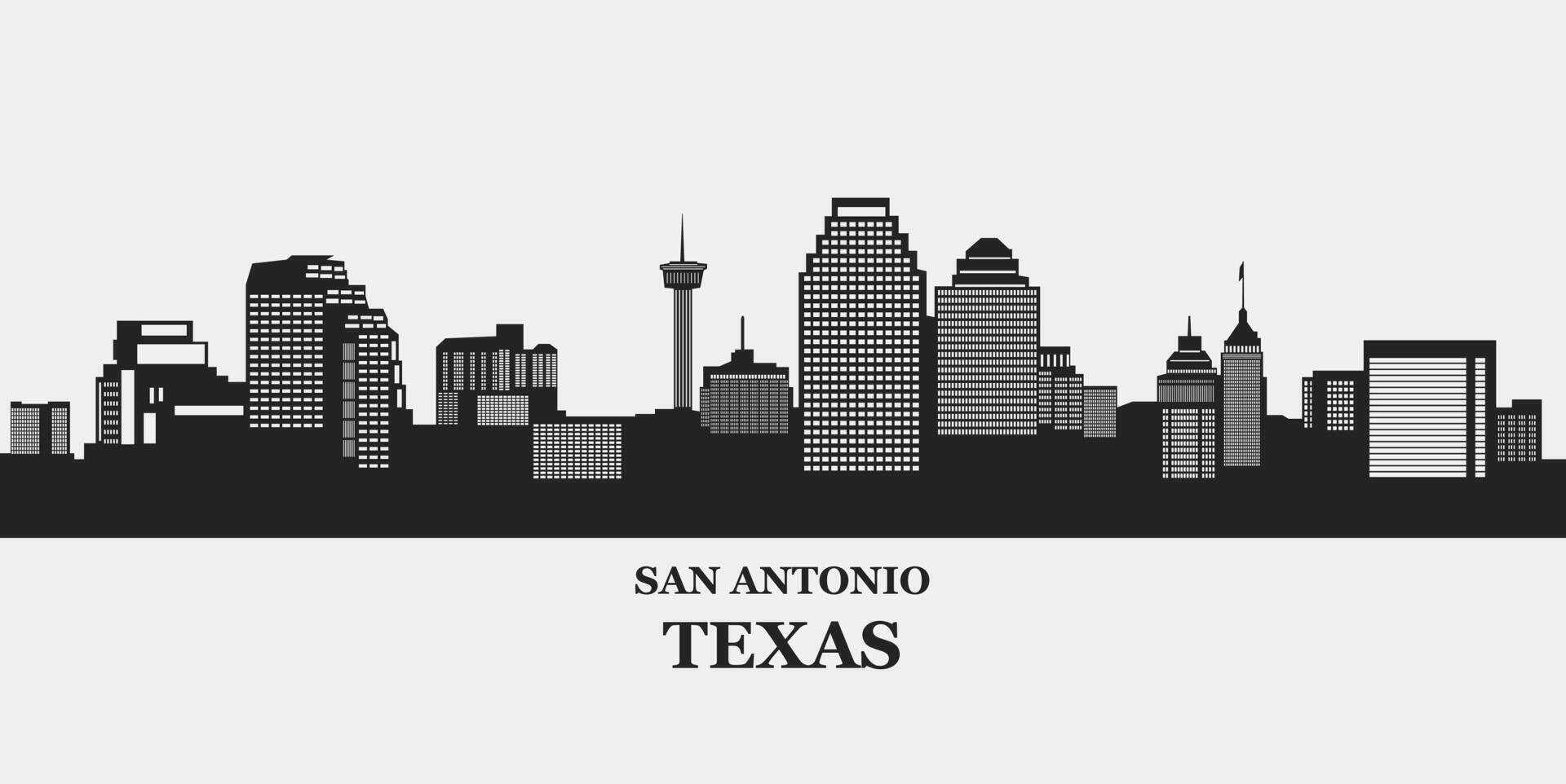 San Antonio city skyline silhouette illustration vector