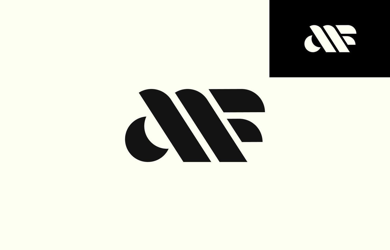 abstract geometric letter AF logo design, a logo design that combines the letters A and F as initials in an abstract geometric style. vector