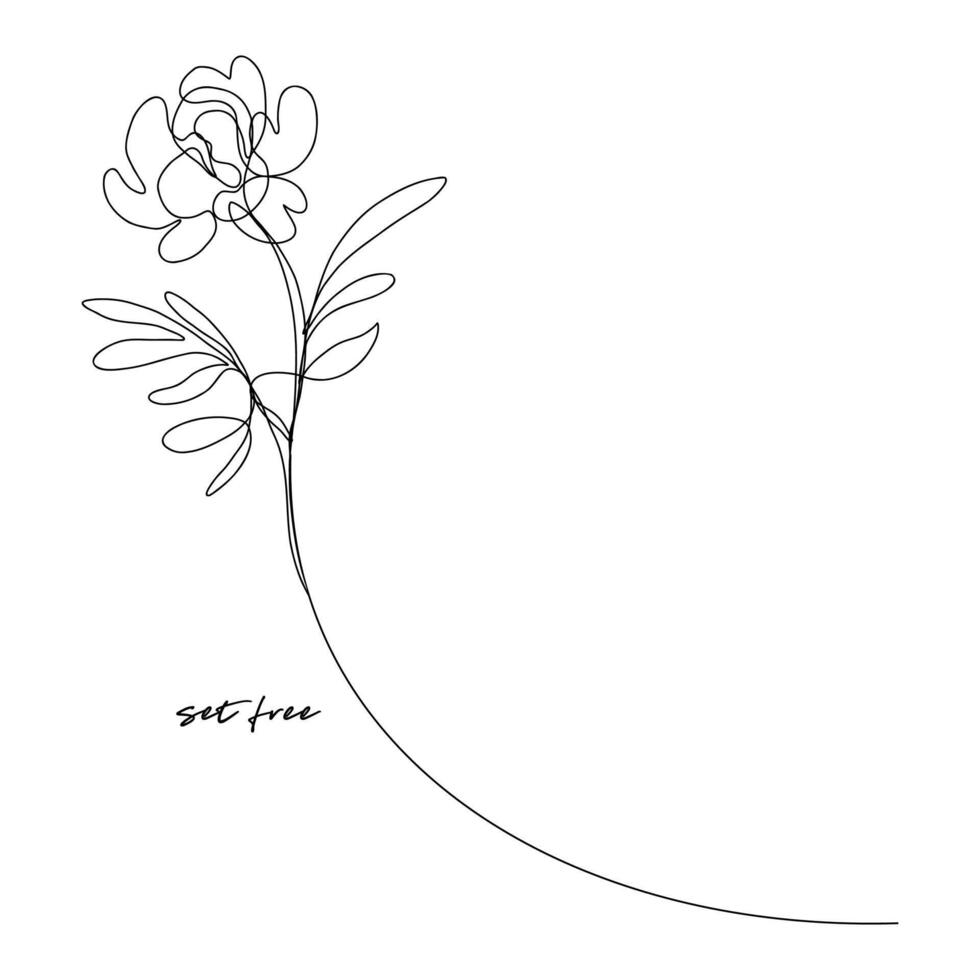 Flowers drawn with a line, Continuous line hand drawing , Wild Flower Bouquet Line Art, one line drawing of tiny cute flowers, Floral outline drawing, Trollius Globe Flower Continuous Line Art t shirt vector