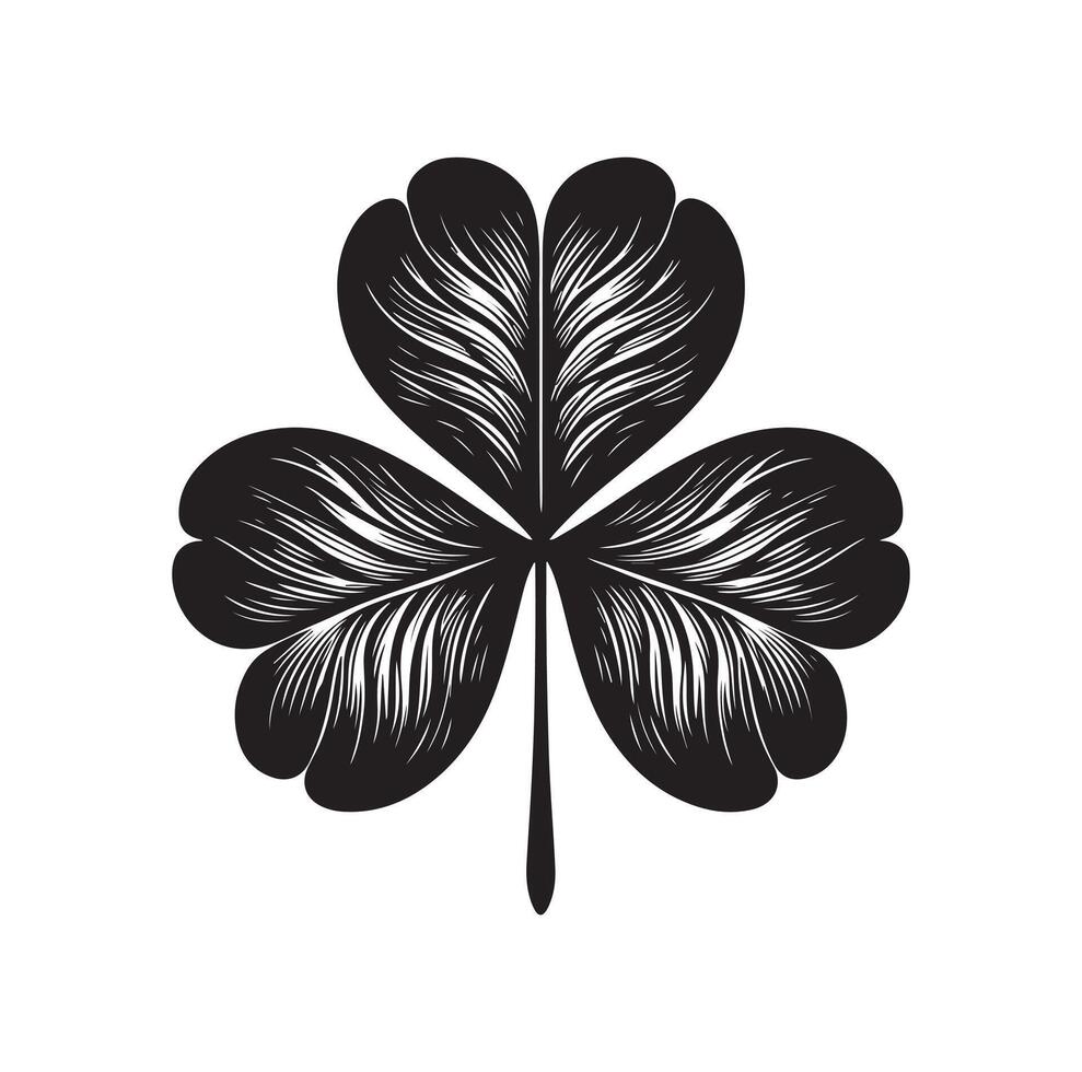 Four leaf clover icon illustration Black icon isolated on white background silhouette vector