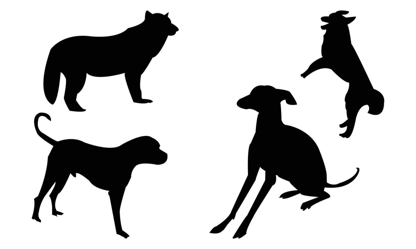 Dog Silhouette Design Collection. vector