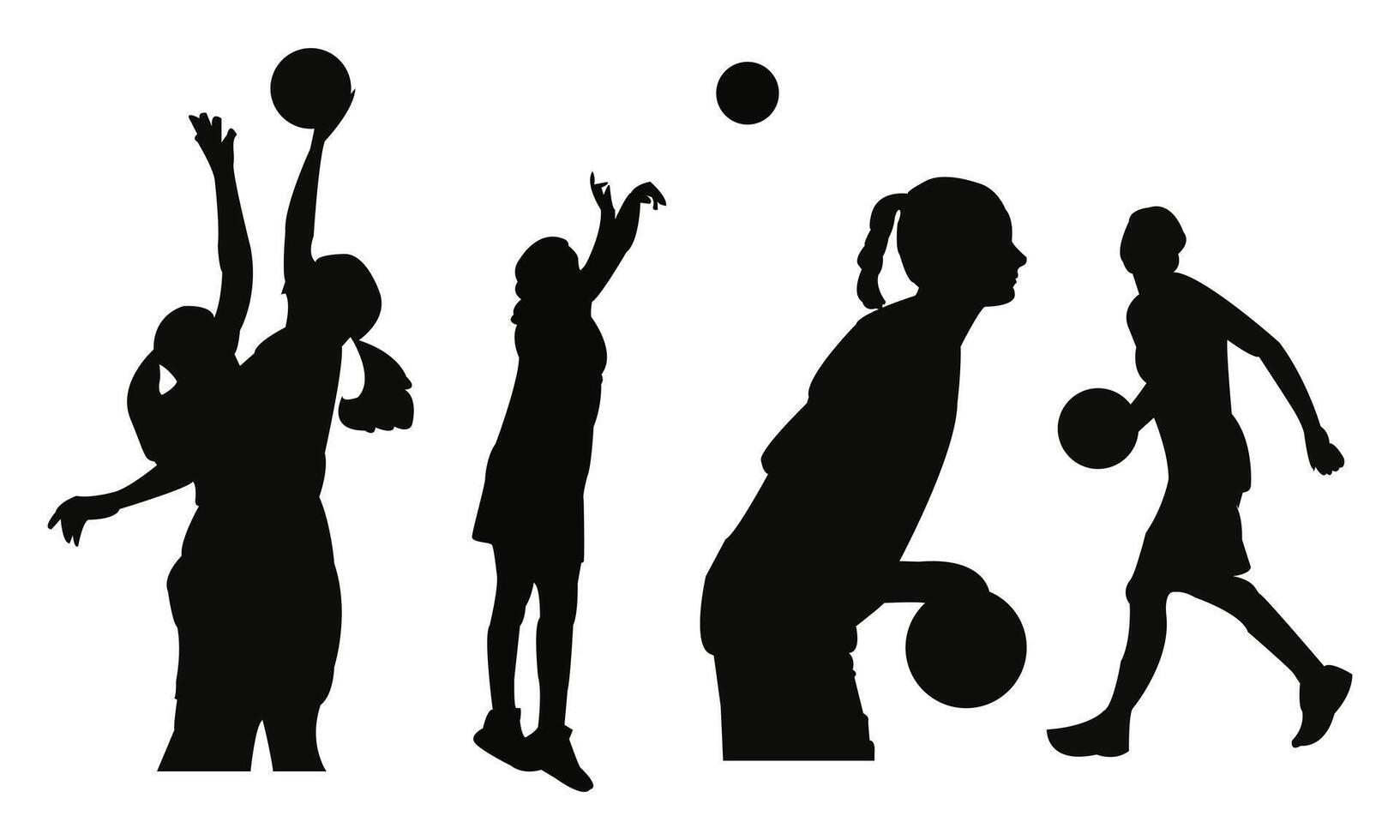 Basketball Player Silhouette Design Collection. vector